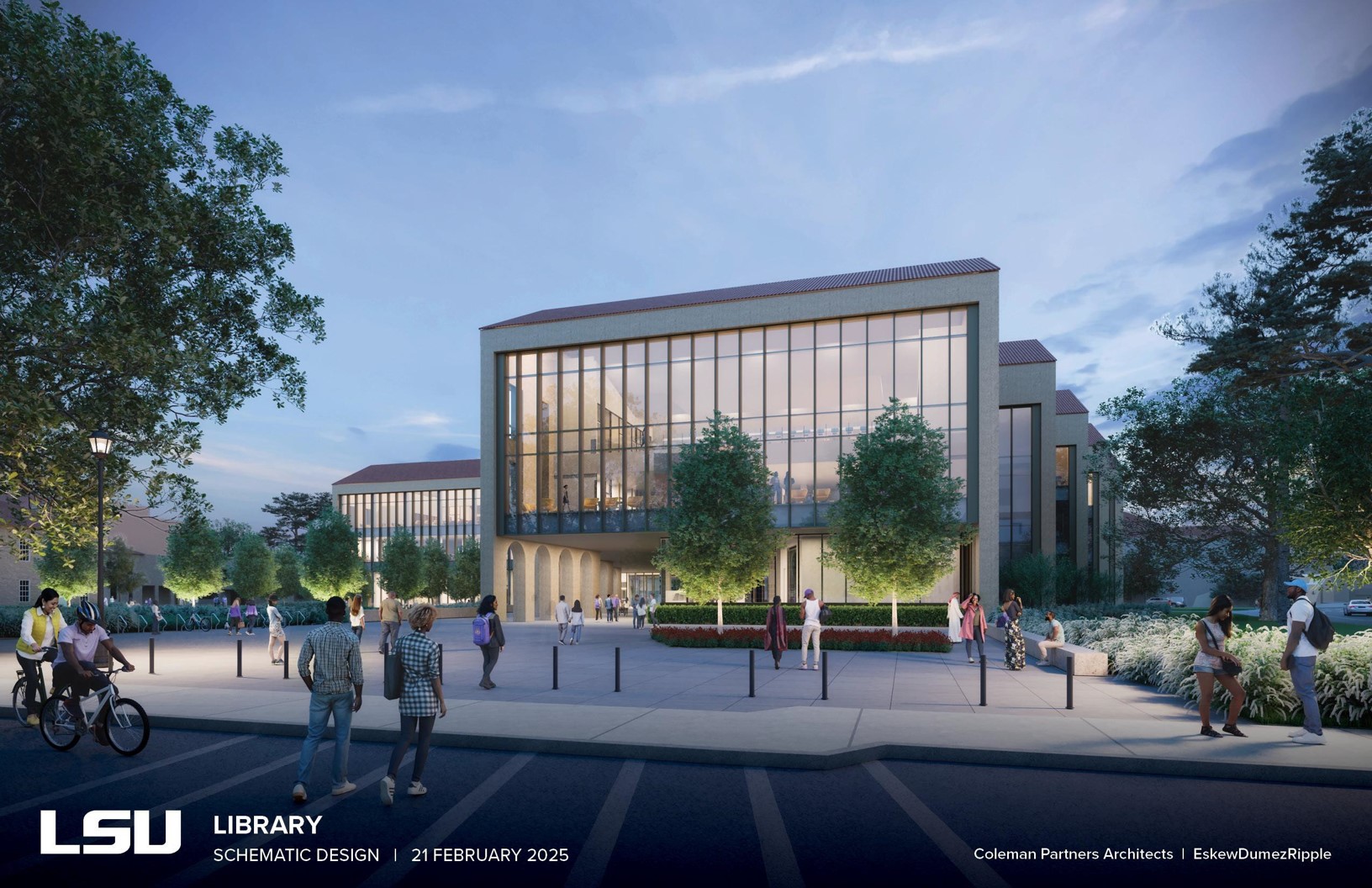 architectural rendering of the future LSU Library & Learning Commons